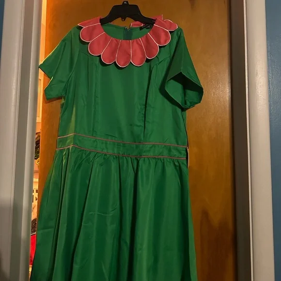 Unique Vintage Green and Pink Dress - Picture 12 of 12